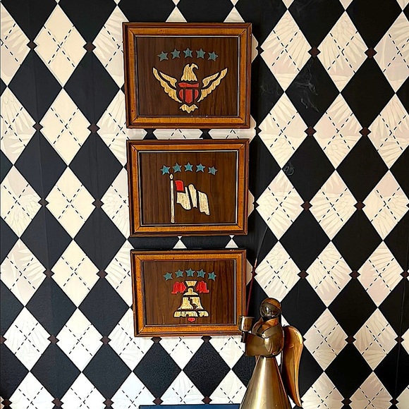 Vintage Patriotic Etched Wood Wall Art Set – Patriotic Elegance - Exquisite - Picture 8 of 8